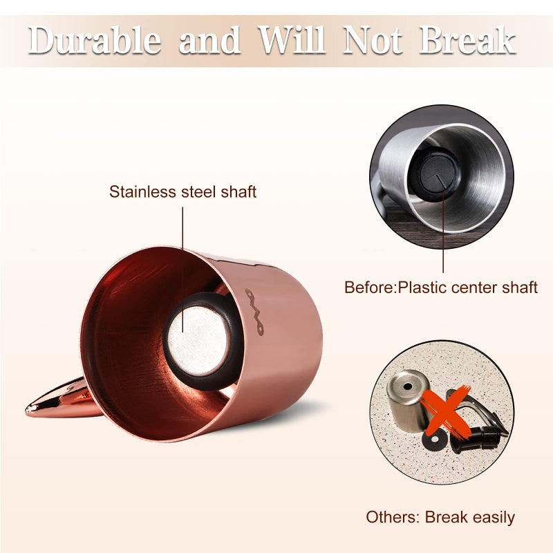 OWO Stainless Steel Wine Bottle Stopper, Reusable Wine Saver with Silicone Seal, Decorative Bottle Sealer, Keeps Fresh (Rosegold, 2 Pack) - Image 5